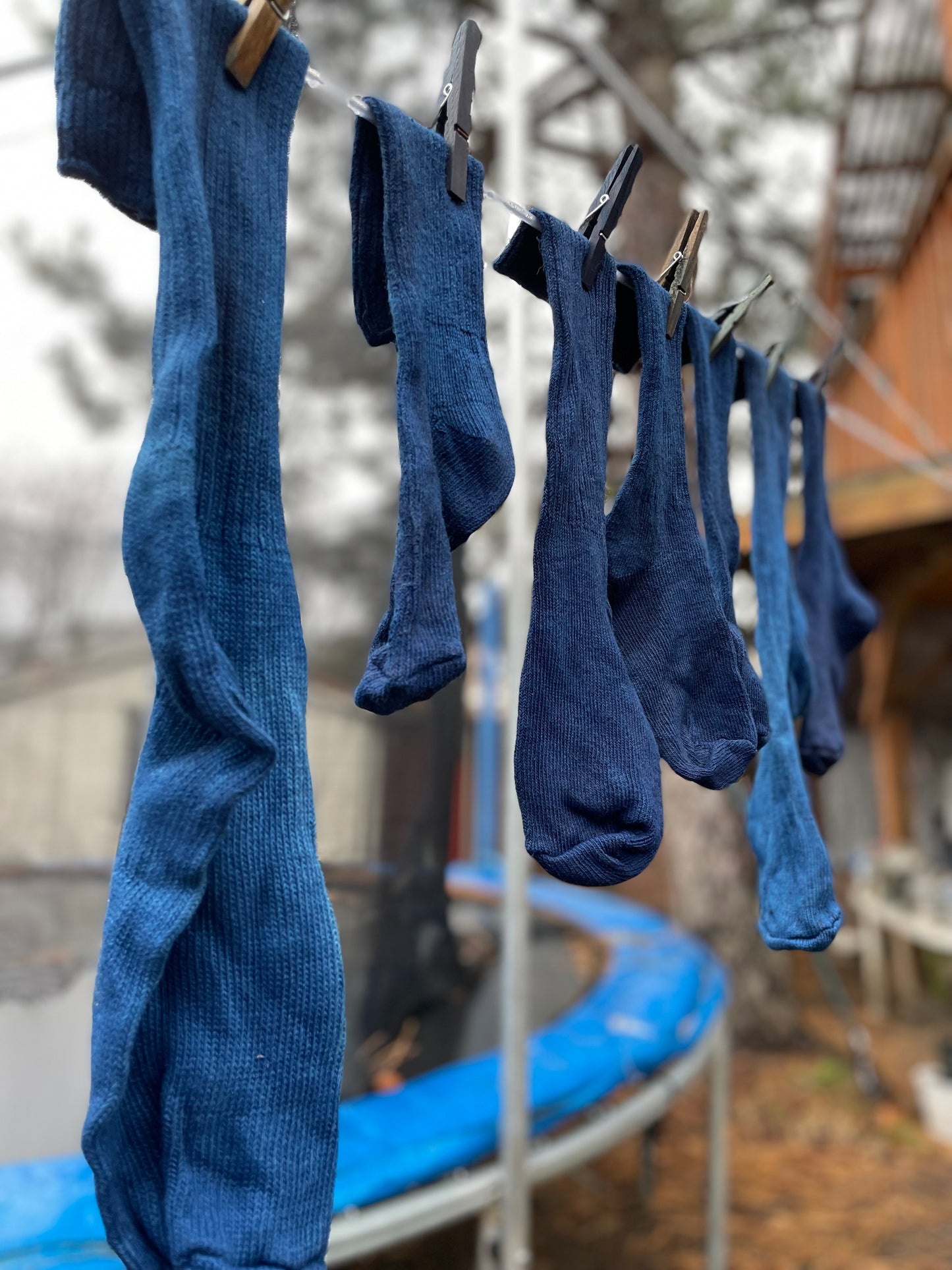 Natural Indigo Dyed Classic 100% Cotton Unisex Socks