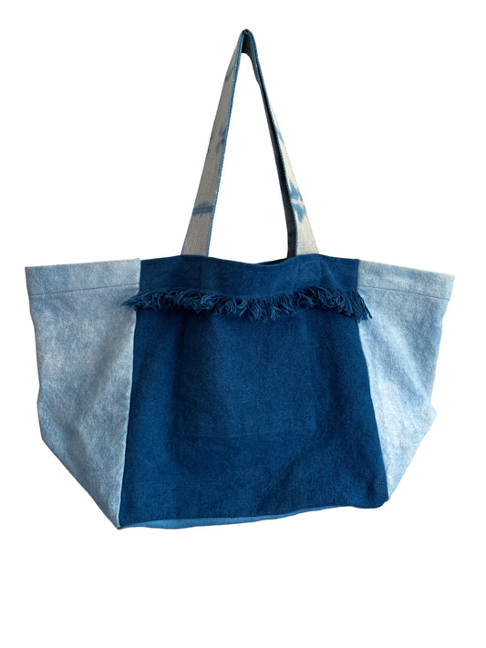 Large Indigo Canvas Tote Bag