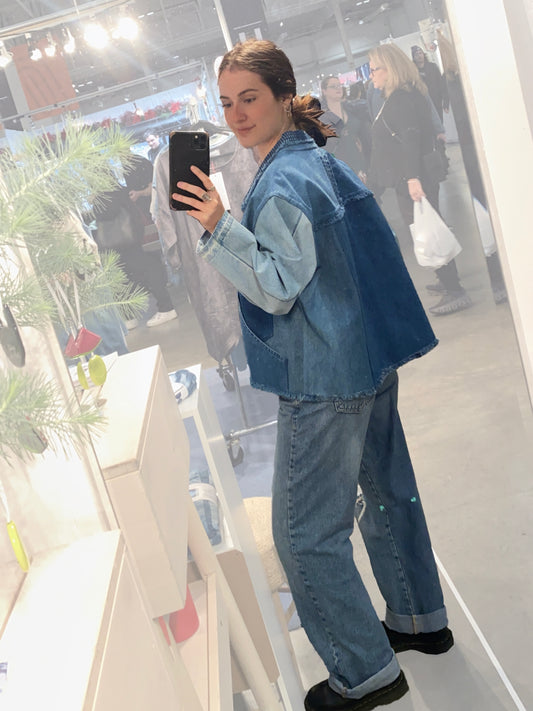 Upcycled Denim Short Patchwork Jacket