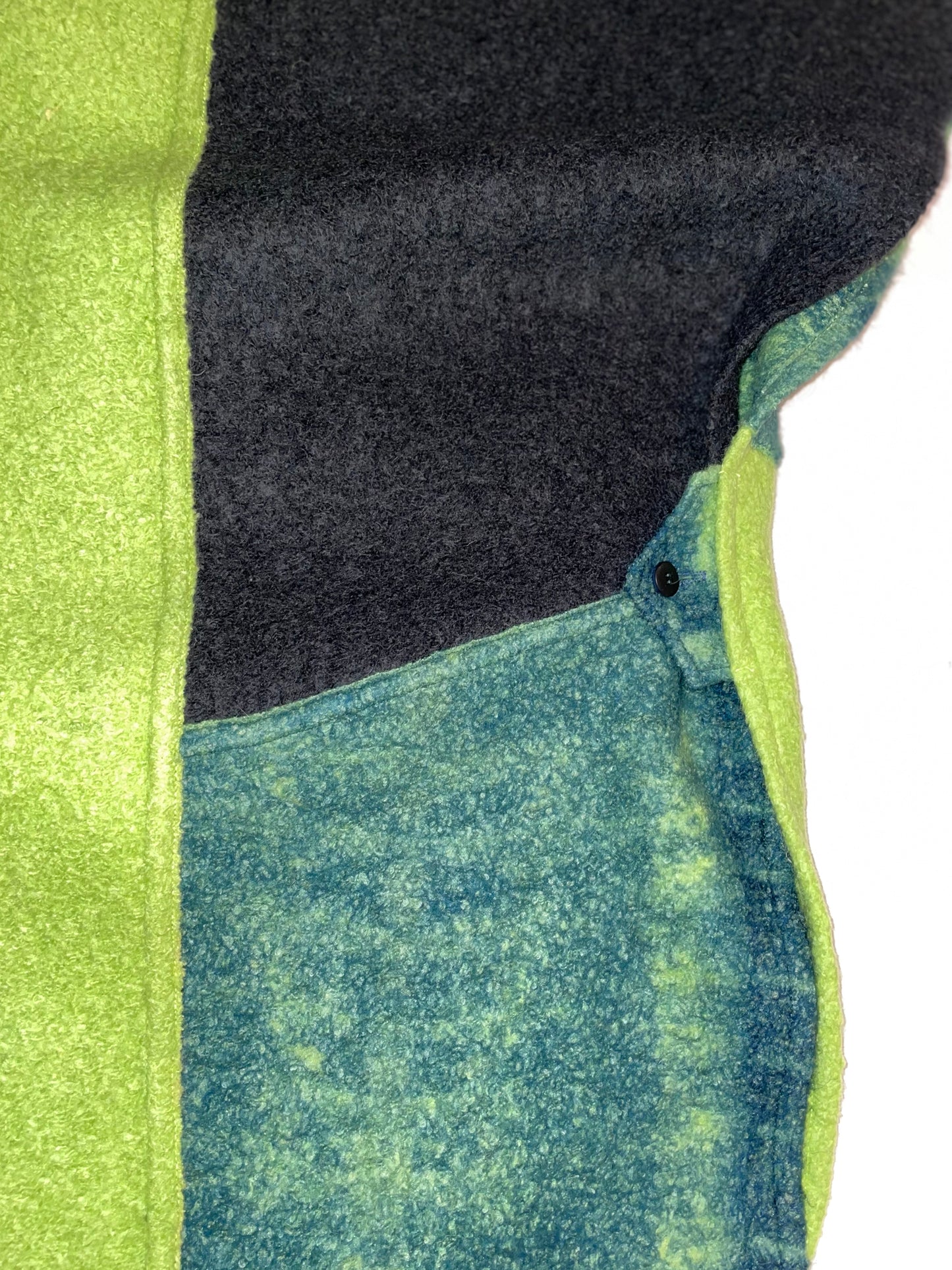 Lime Green Hooded Boiled Wool Cape