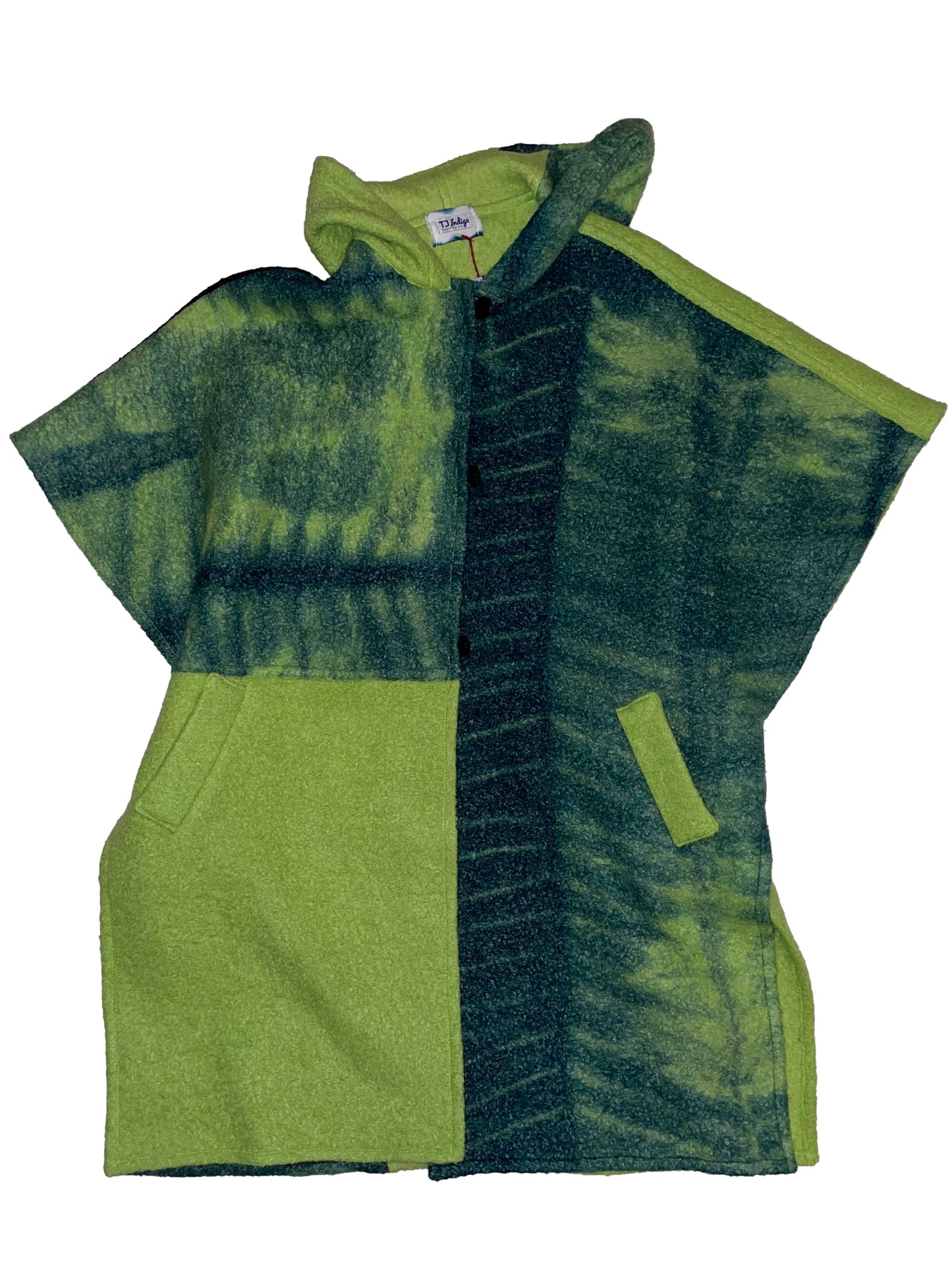 Lime Green Hooded Boiled Wool Cape