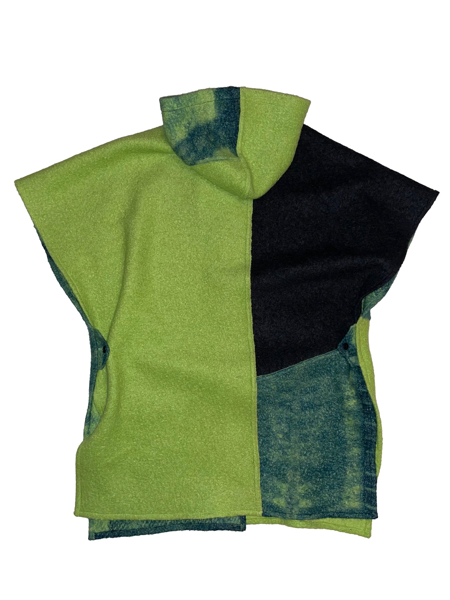 Lime Green Hooded Boiled Wool Cape