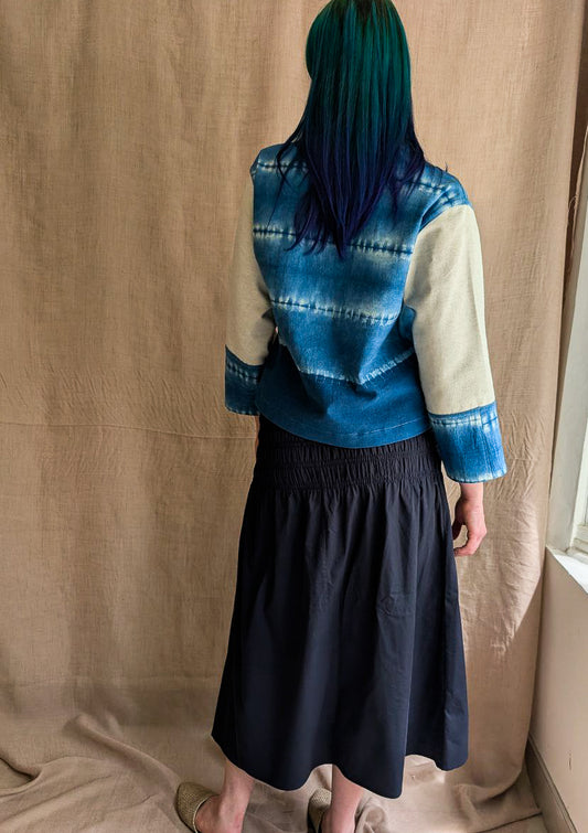 Asymmetrical Linen Wrap Jacket Short