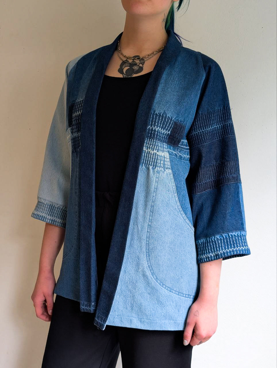 Upcycled Denim Kimono Unisex