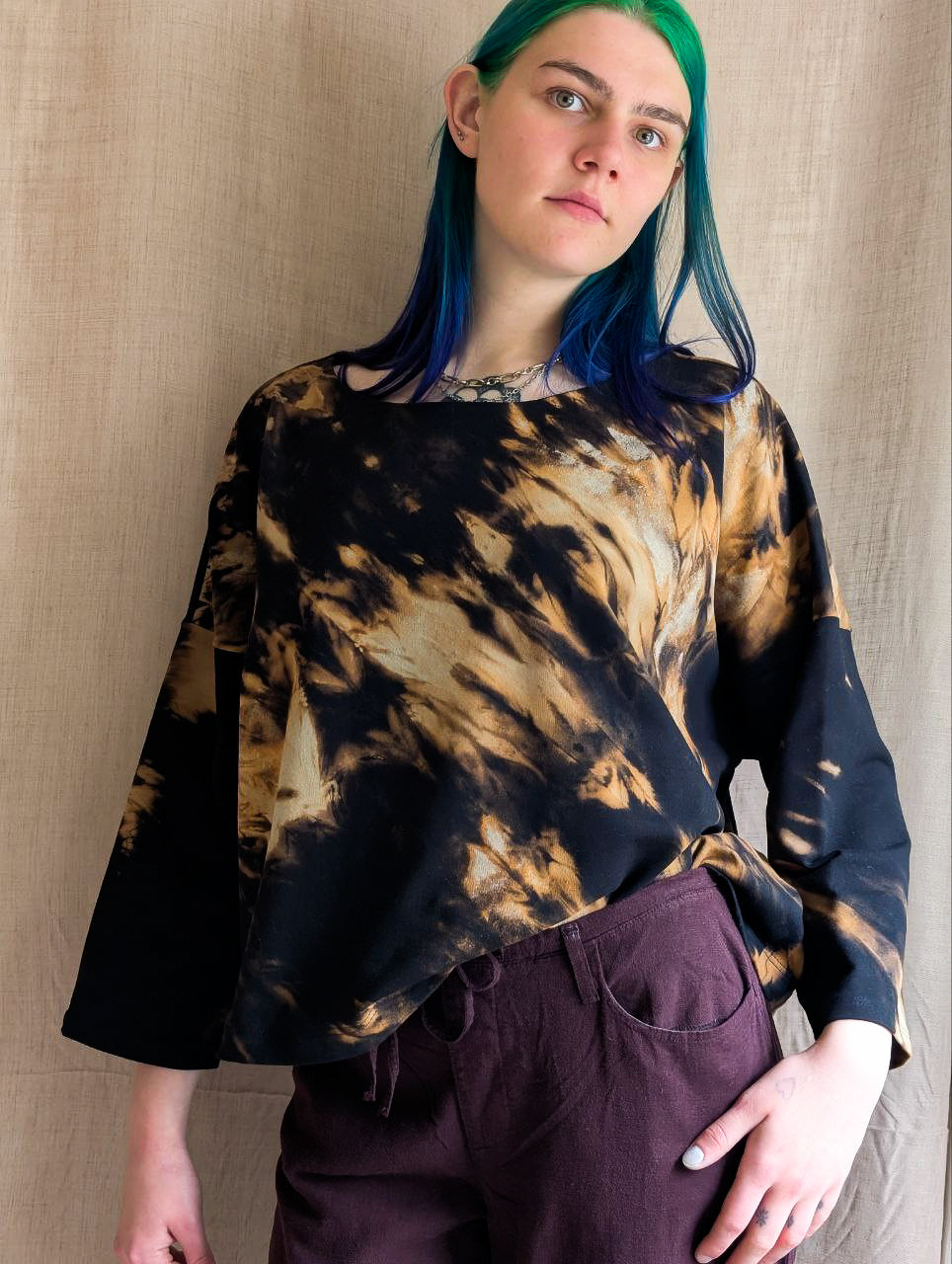Reverse Dye Oversized Terry Top