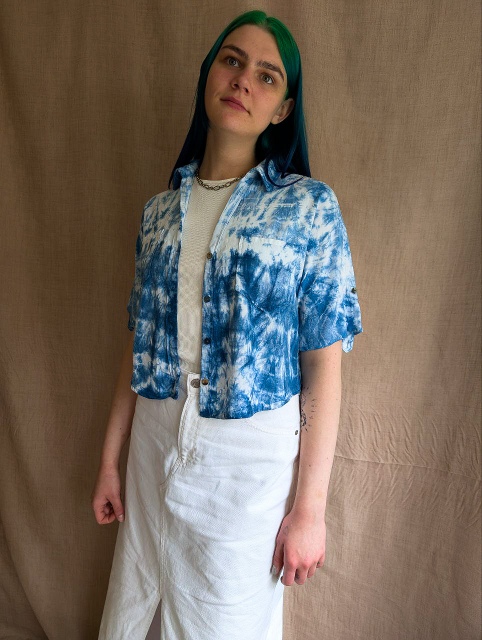 Cropped Linen Shirt