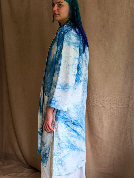 Long Line Jacket in Arashi Shibori