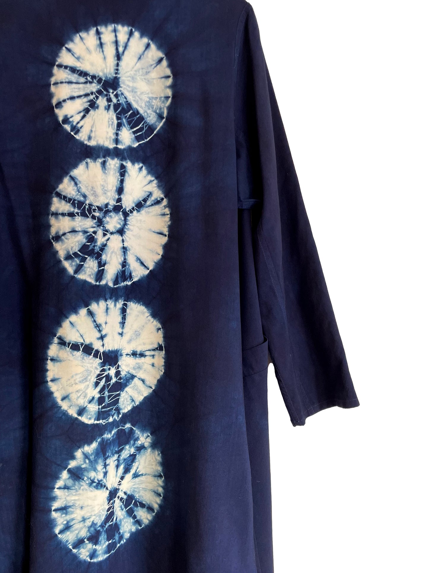 Wool Waterfall Coat with Kumo Shibori