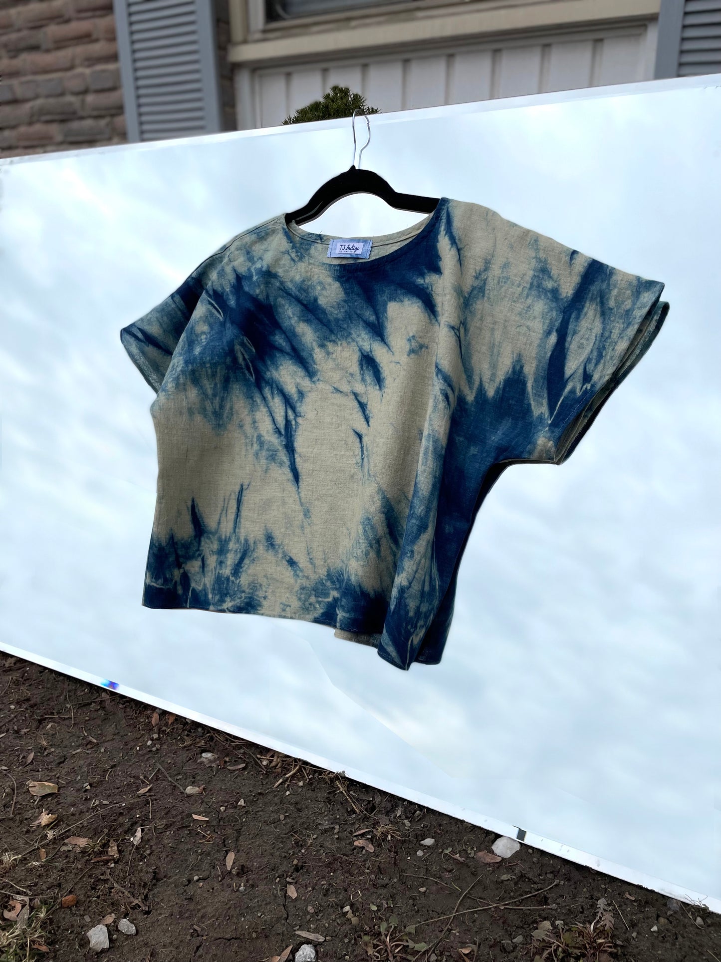 Linen Top in Arashi Shibori