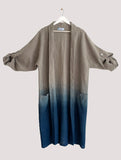 Unisex Linen Kimono in Indigo Ombre