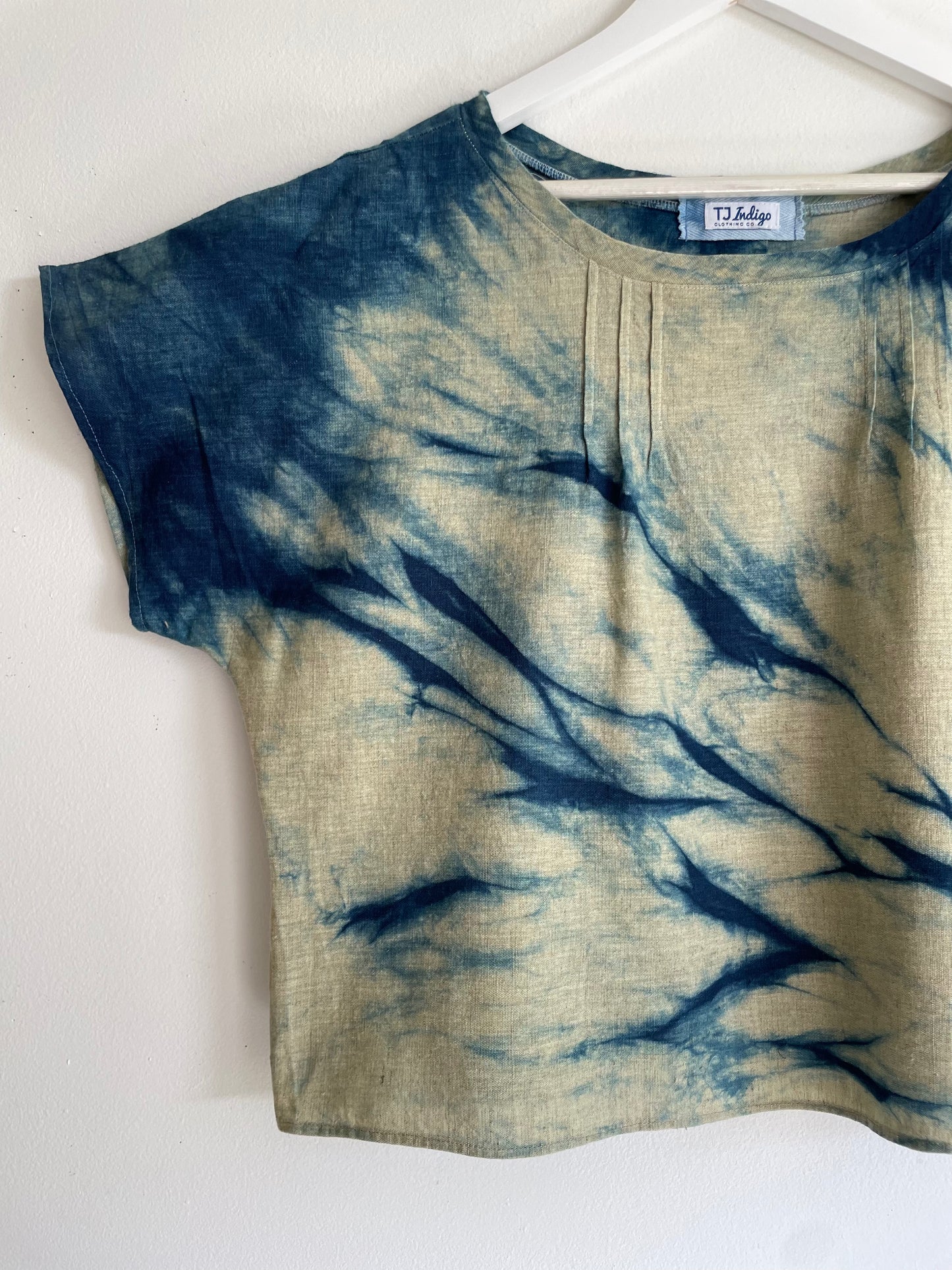 Linen Top in Arashi Shibori