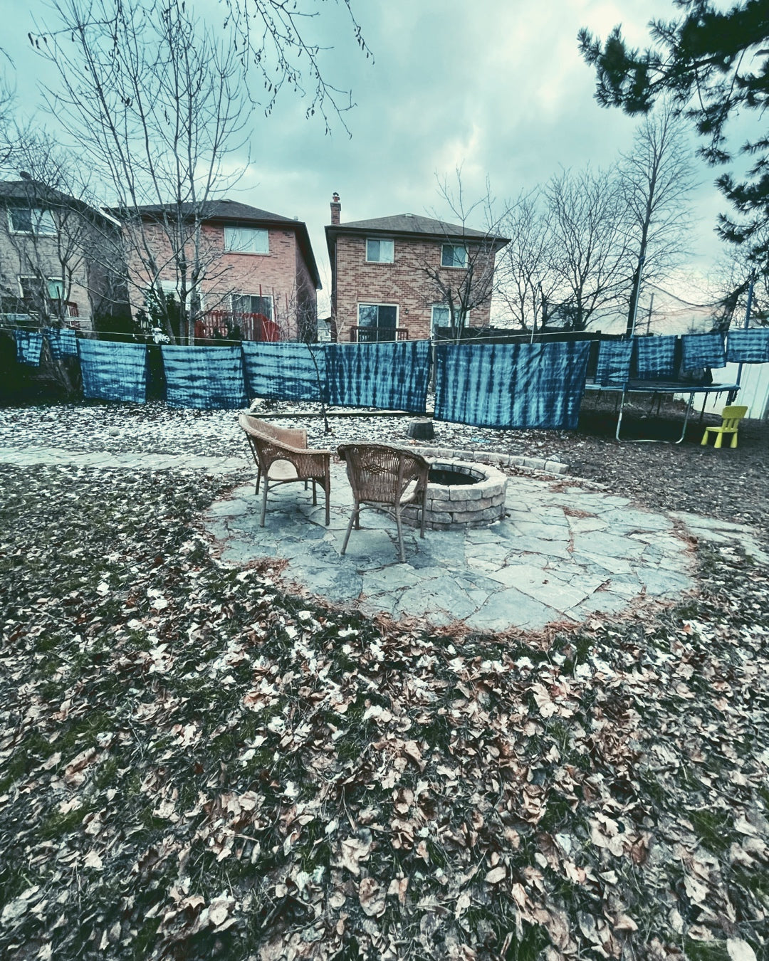 Cotton Bedding Set in Natural Indigo Shibori
