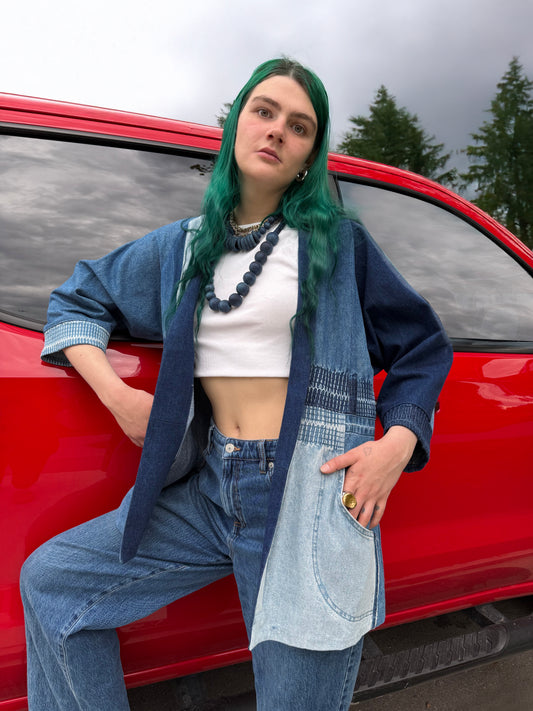 Upcycled Denim Kimono Unisex