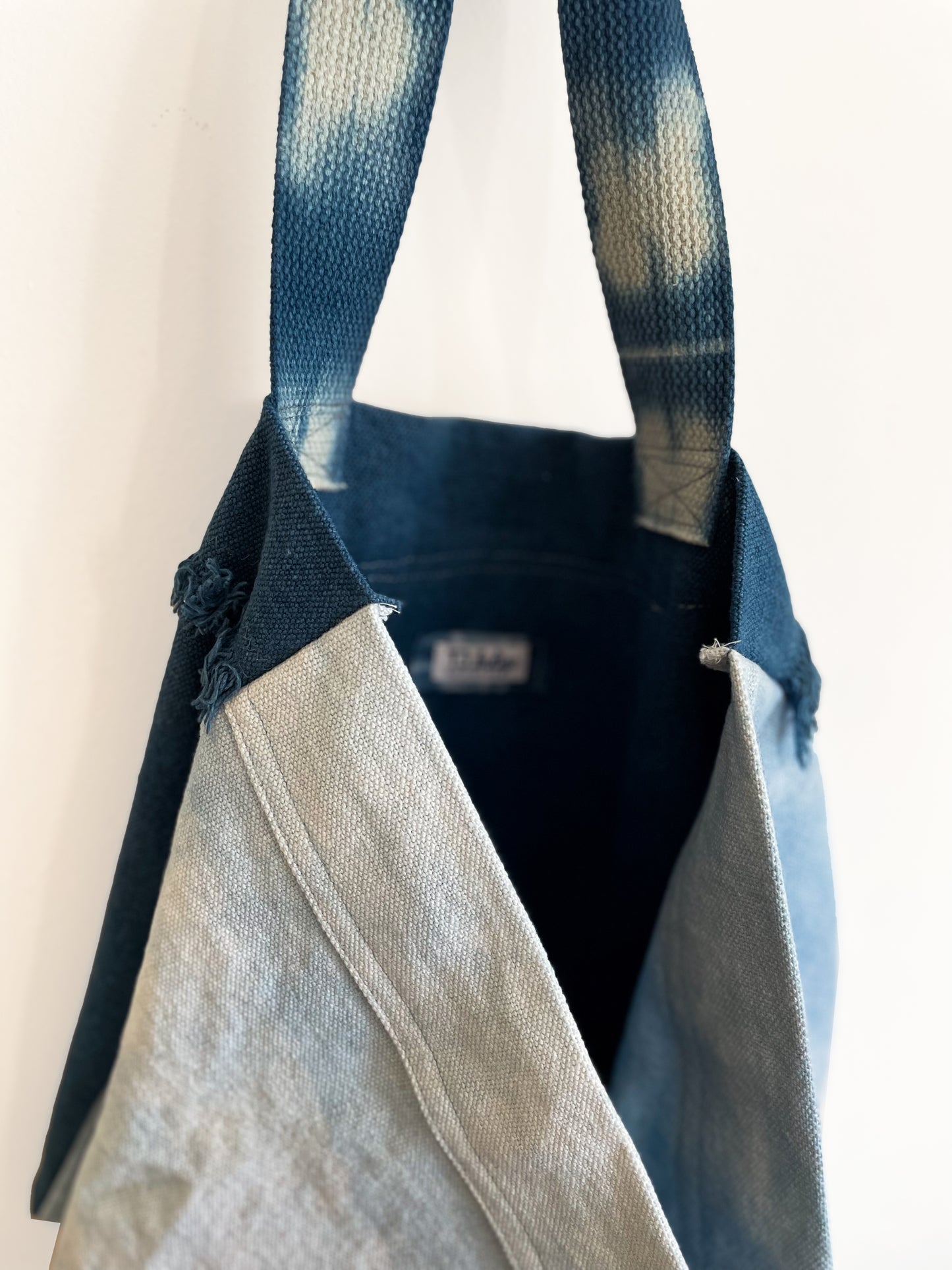 Large Canvas Tote Bag With Patchwork