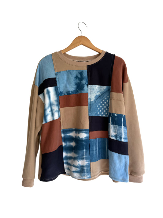 Cropped Small Patchwork Sweater Terracotta XXL