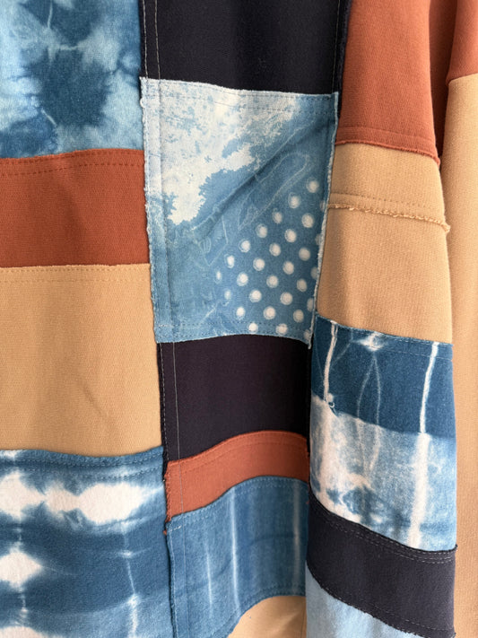 Cropped Small Patchwork Sweater Terracotta XXL