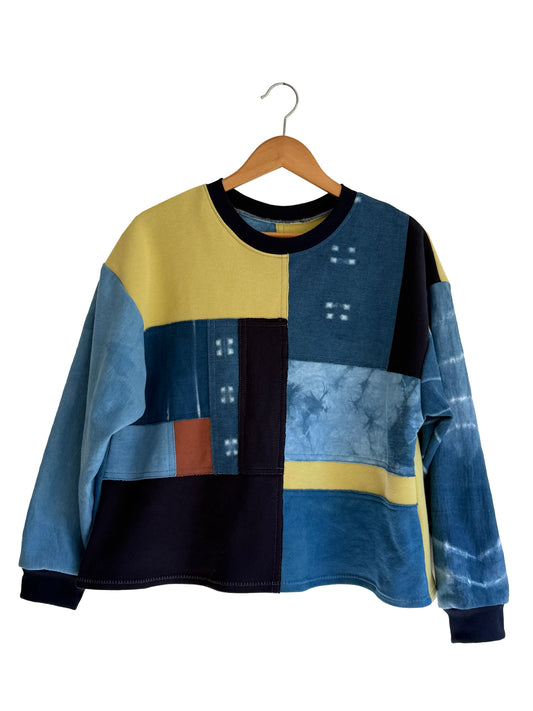 Cropped Patchwork Sweater Key Lime L-XL
