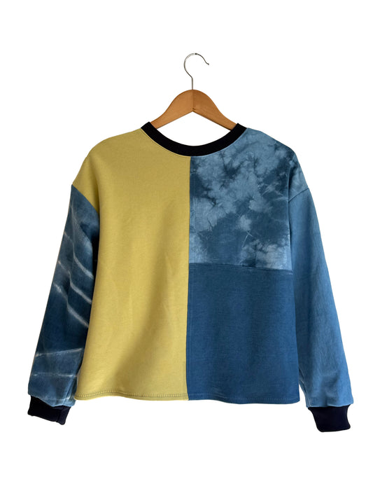 Cropped Patchwork Sweater Key Lime L-XL
