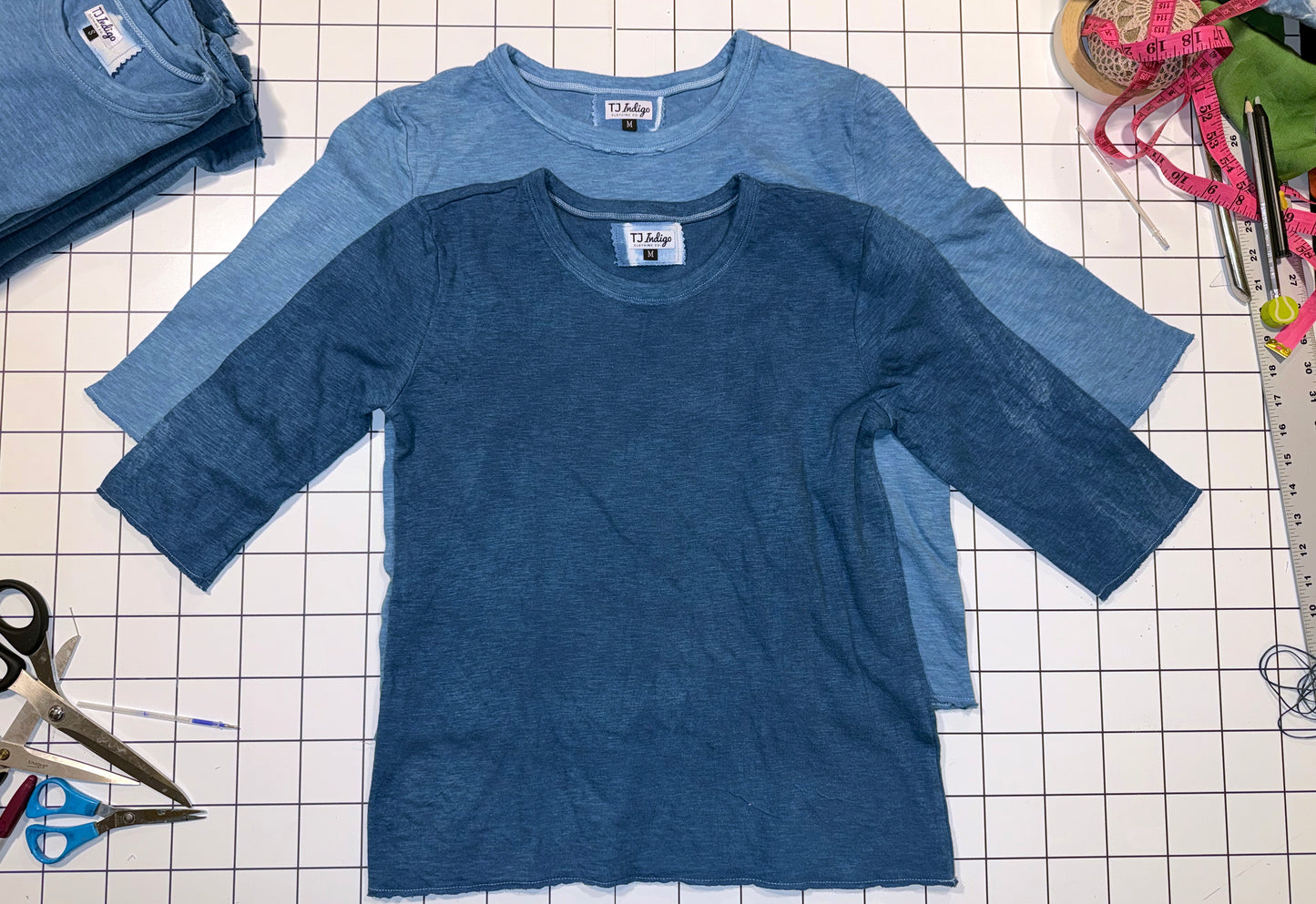 Double Layer Base Top In Medium Indigo