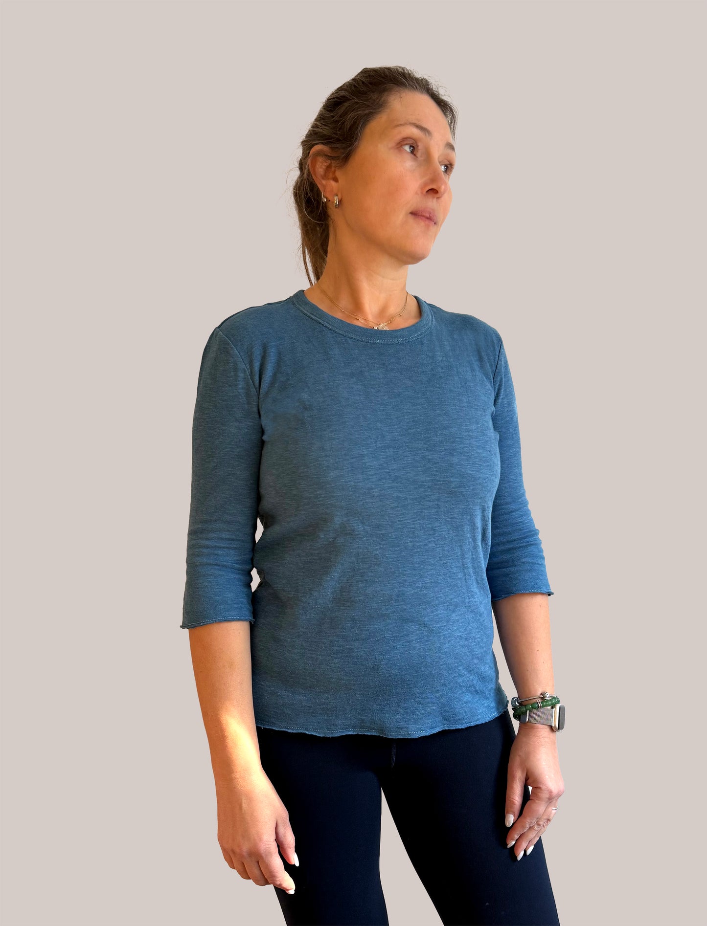 Double Layer Base Top In Medium Indigo