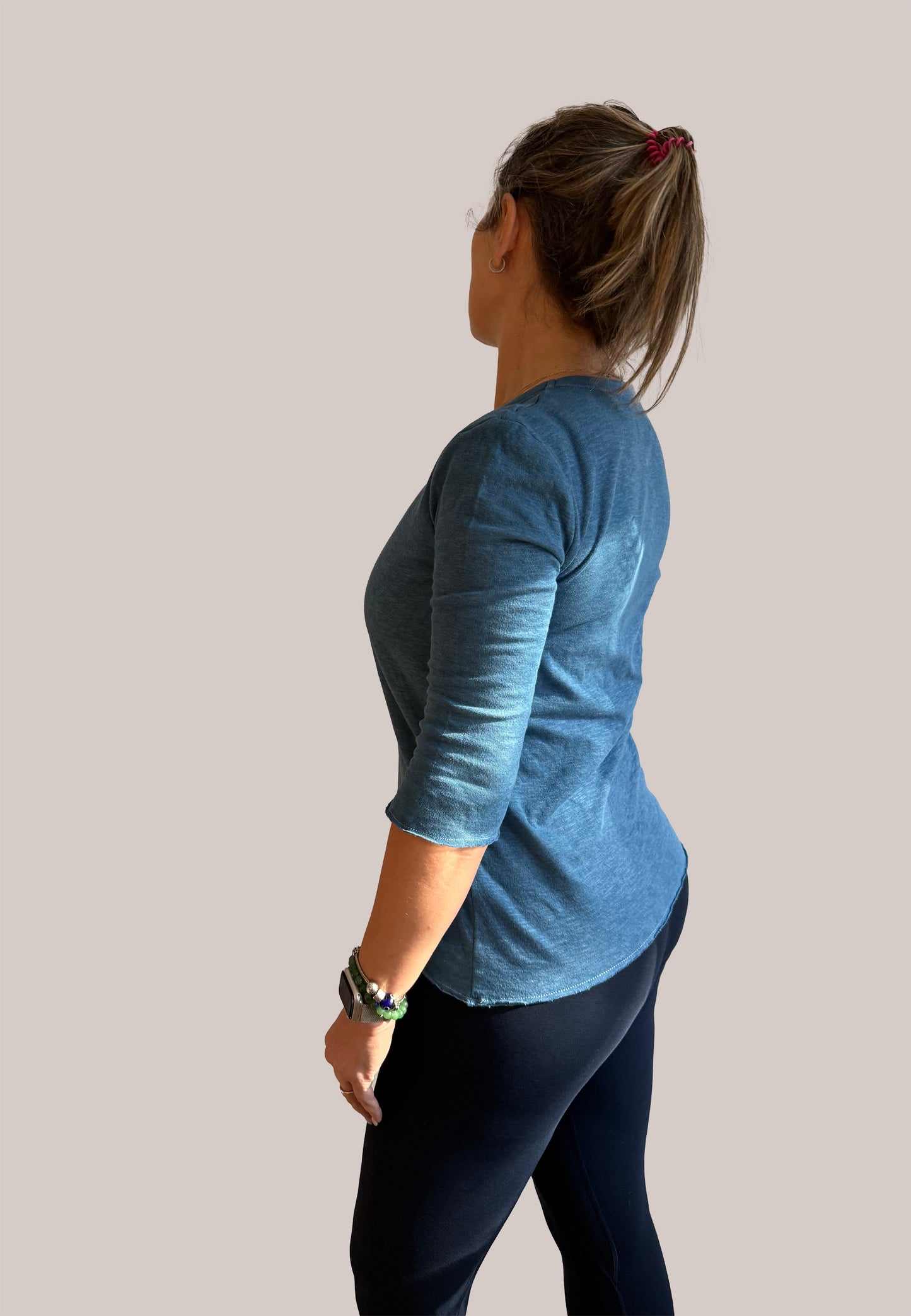 Double Layer Base Top In Medium Indigo