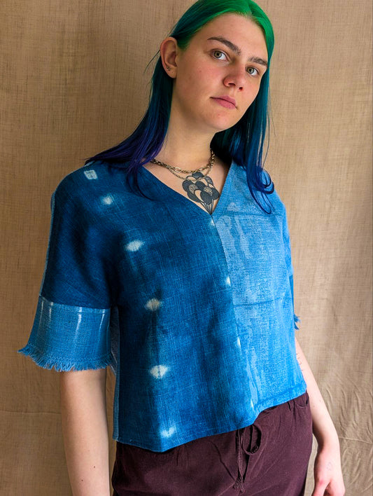 Linen V-Neck Top