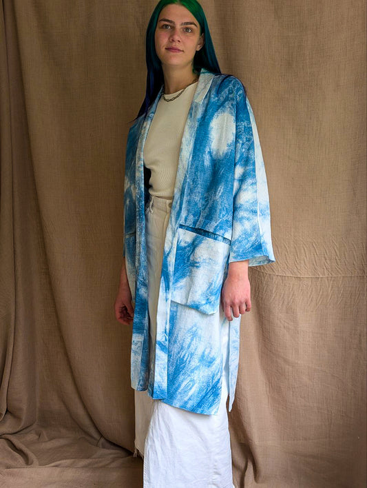 Long Line Jacket in Arashi Shibori