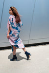 Pink V-Neck Linen Tunic Dress in Arashi