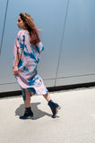 Pink V-Neck Linen Tunic Dress in Arashi