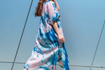 Pink V-Neck Linen Tunic Dress in Arashi