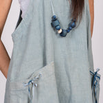 TJ Indigo Linen Pinafore Apron Dress