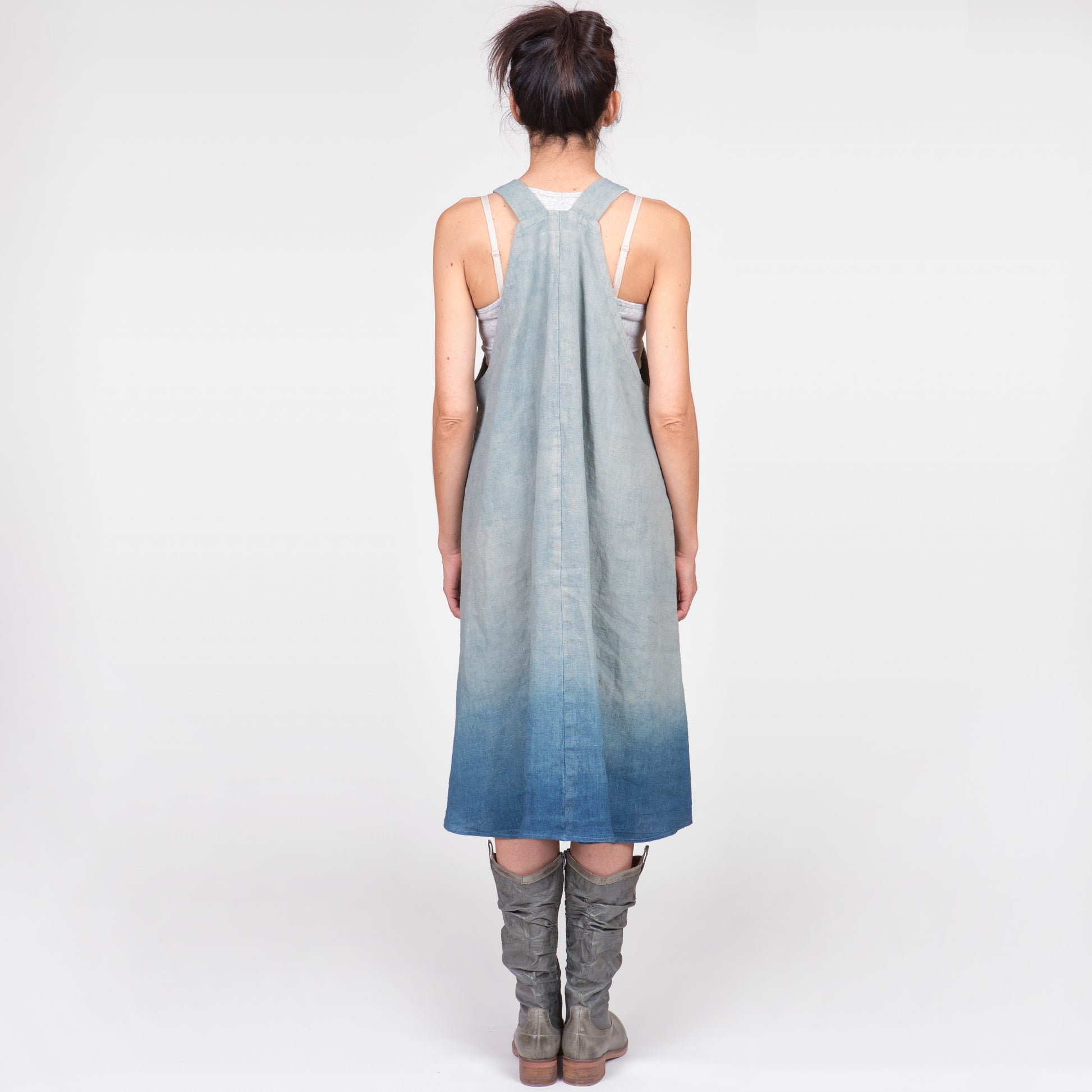 TJ Indigo Linen Pinafore Apron Dress TJ Indigo Clothing Co. TJ Indigo Linen Pinafore Apron Dress TJ Indigo Clothing Co.