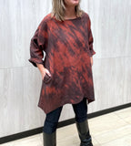 Linen Tulip Tunic In Redwood Fog Arashi