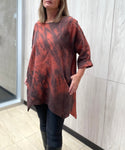 Linen Tulip Tunic In Redwood Fog Arashi