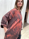 Linen Tulip Tunic In Redwood Fog Arashi