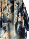 Merino Wool Waterfall Jacket In Abstract Indigo Shibori