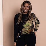 Black Reverse Tie Dye Cotton Crewneck