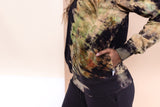 Black Reverse Tie Dye Cotton Crewneck