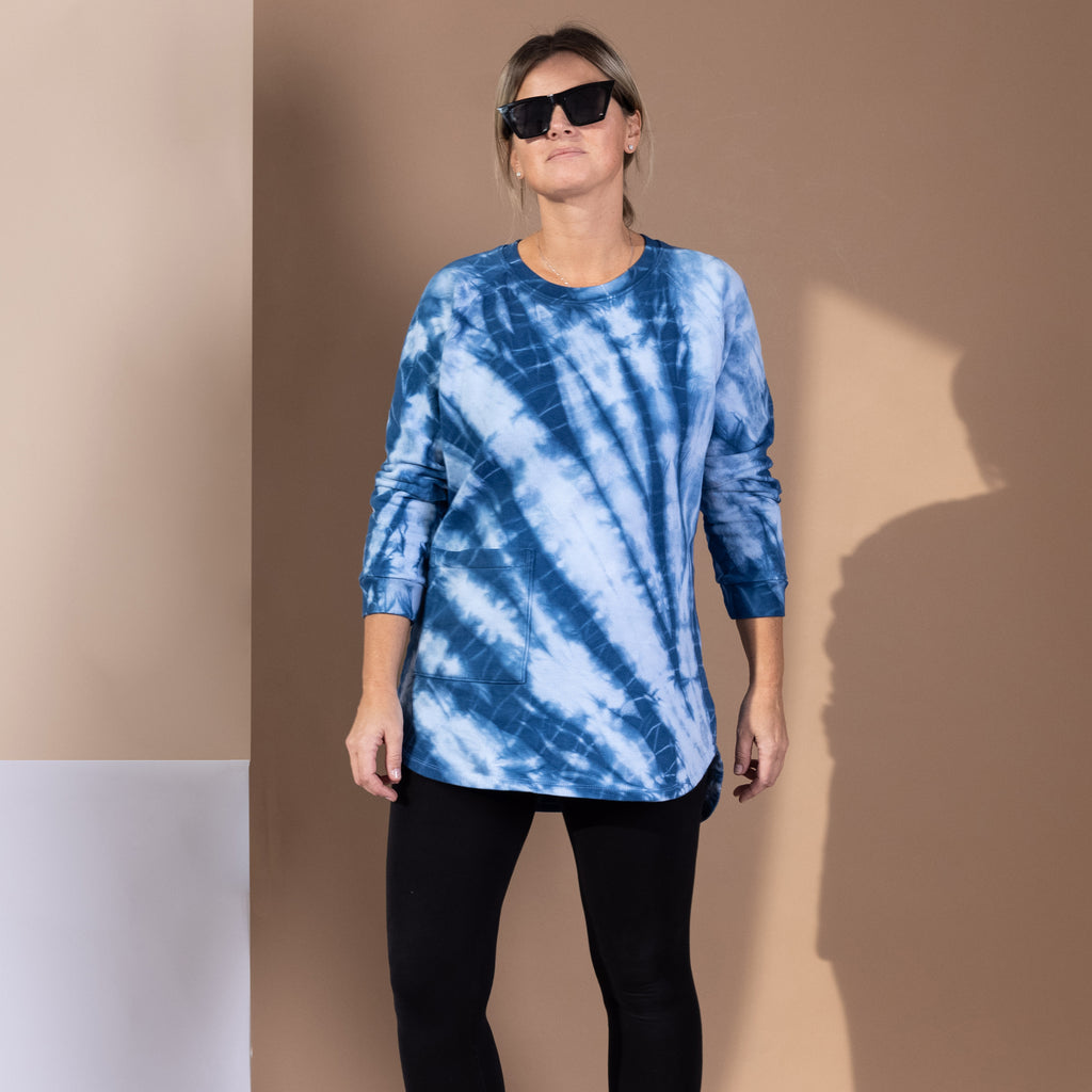 Organic Cotton Sweatshirt Dress in 'Under the Sea' – TJ Indigo Clothing Co.