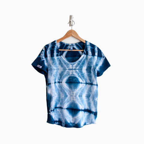 Organic Bamboo T-Shirt in Geo Shibori