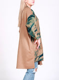 Asymmetrical Cashmere Wool Coat with Wrap Collar