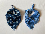 Set of Two Japanese Indigo Dyed Bandanas