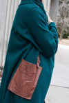 Dark Green Coat With Wraparound Collar