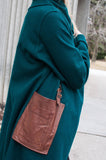 Dark Green Coat With Wraparound Collar