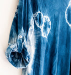 Men's 100% Cotton Indigo Shibori Long Sleeve Shirt