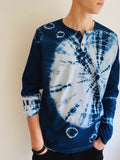 Men's 100% Cotton Indigo Shibori Long Sleeve Shirt