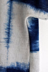 Linen Boxy Blouse in Indigo Starflower and Oat