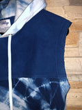 Organic Cotton Patchwork Sleeveless Hoodie in Indigo