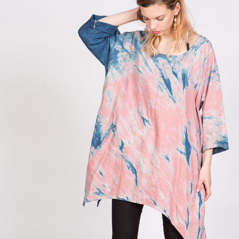 Linen Tulip Tunic In Indigo Arashi – TJ Indigo Clothing Co.