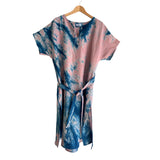 Pink V-Neck Linen Tunic Dress in Arashi